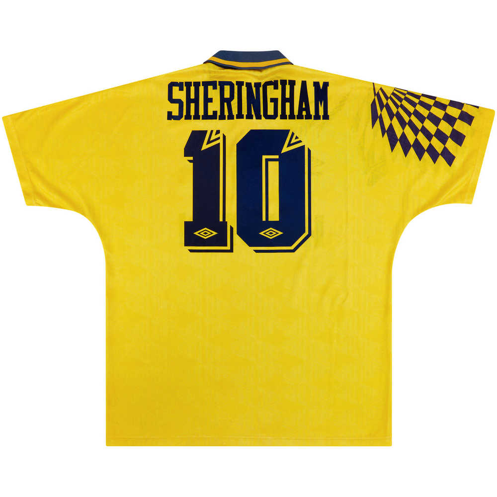 1991-95 Tottenham Away Shirt Sheringham #10 (Excellent) XL