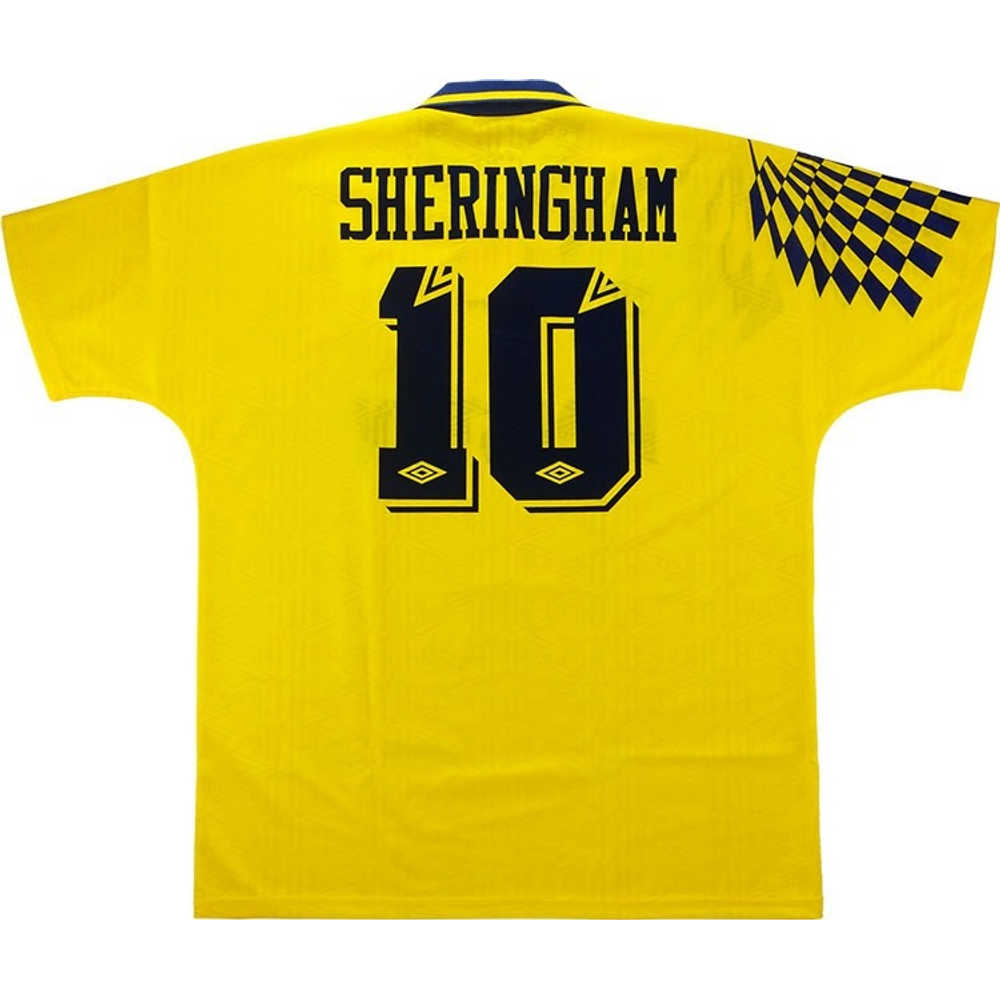 1991-95 Tottenham Away Shirt Sheringham #10 (Very Good) XL