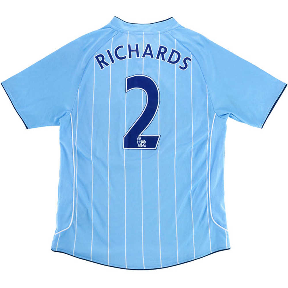 2007-08 Manchester City Home Shirt Richards #2 (Excellent) L