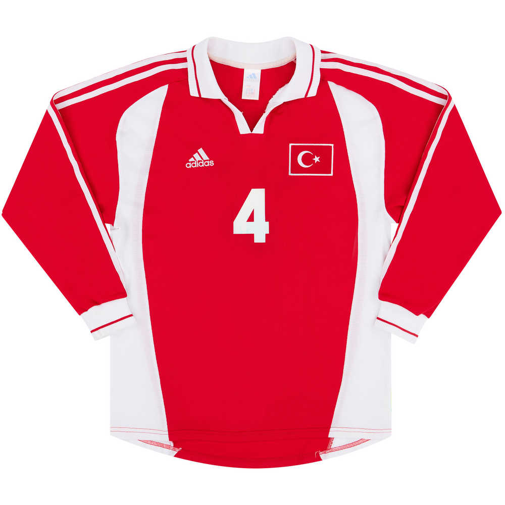 2000-02 Turkey Match Issue Home L/S Shirt #4	