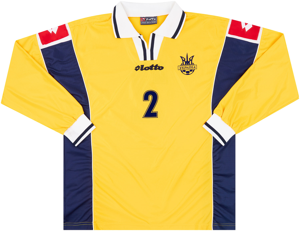 2003 Ukraine Match Worn Home Shirt #2 (Yezerskiy) v Denmark-Match Worn Shirts Ukraine Certified Match Worn Football with Ukraine