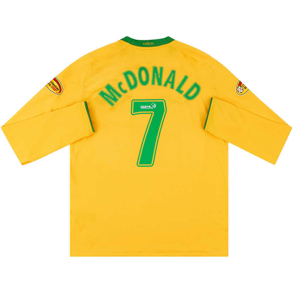 2008-09 Celtic Away L/S Shirt McDonald #7 (Very Good) M