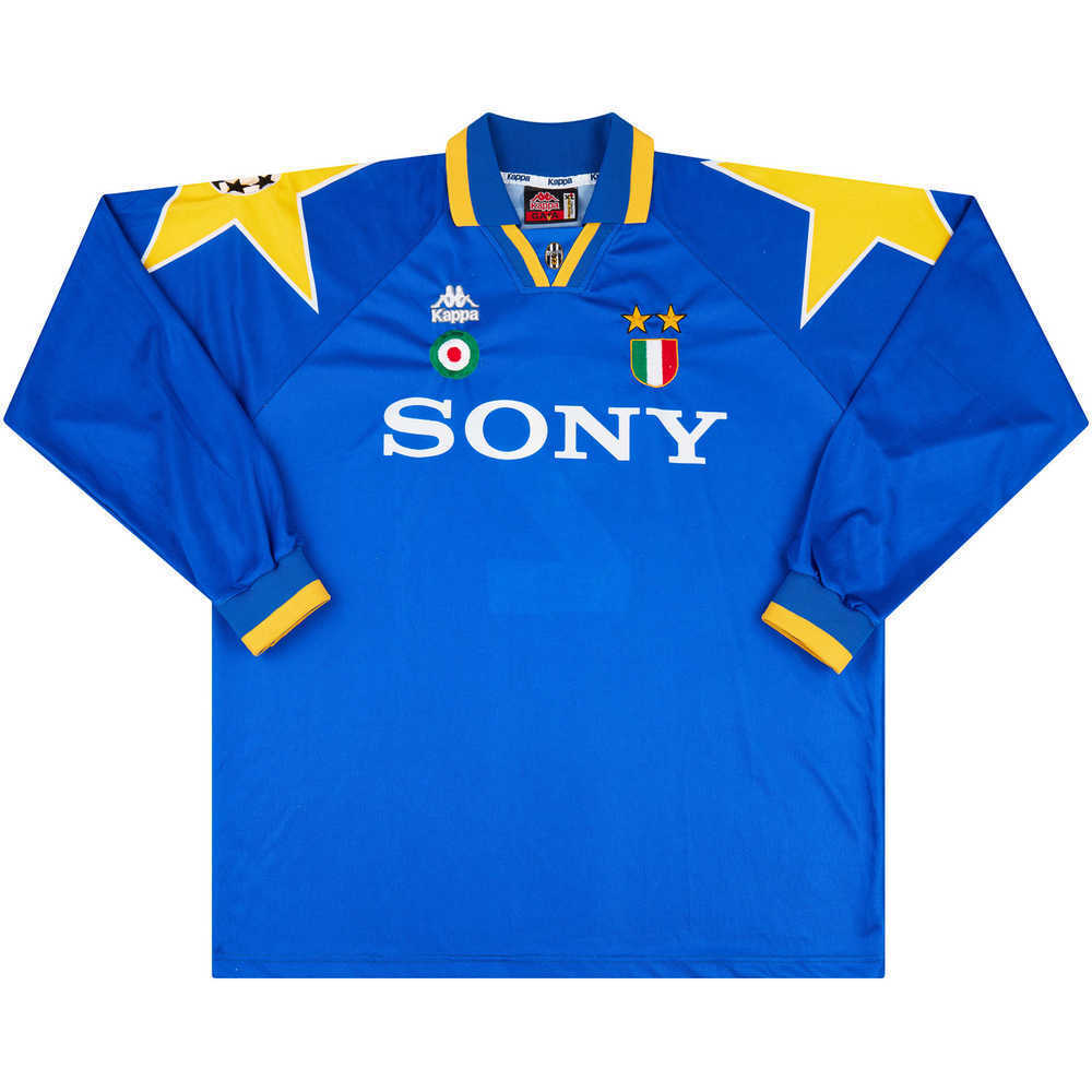 1995-96 Juventus Match Issue Champions League Away L/S Shirt #2 (Ferrara)