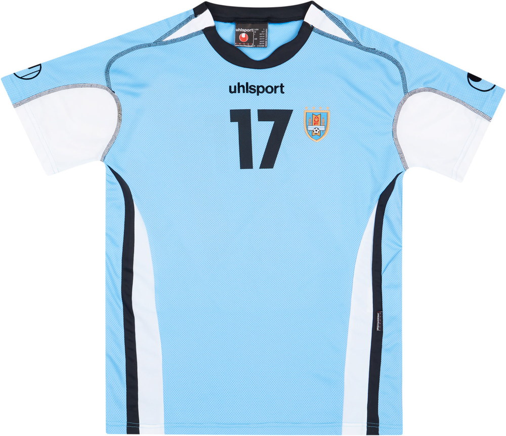2005-06 Uruguay U-15 Match Issue Home Shirt Urretaviscaya #17-Match Worn Shirts Uruguay Certified Match Worn