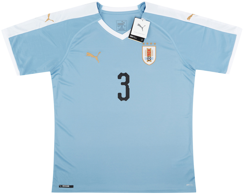 2019-20 Uruguay Home Shirt D.Godín #3 *w/Tags*-Names & Numbers Uruguay New Clearance Current Stars