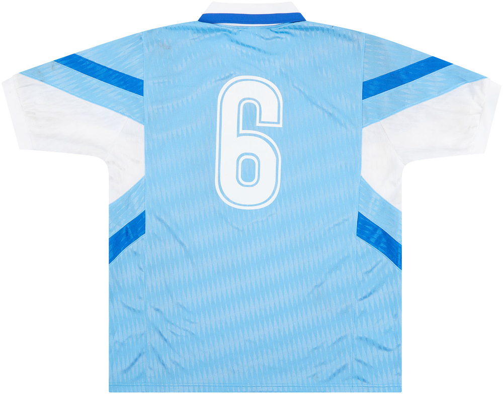 1995 Uruguay Match Issue Signed Home Shirt #6 (Méndez)-Uruguay Match Worn Shirts Certified Match Worn