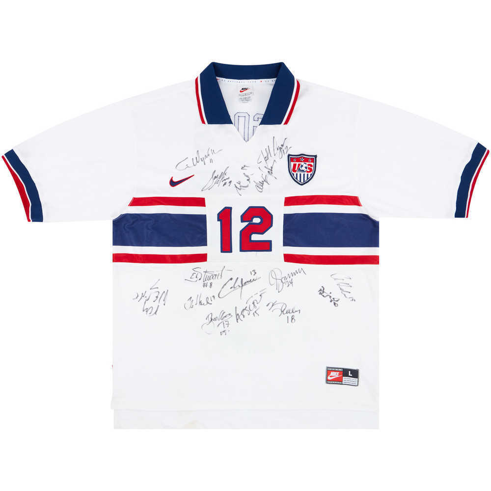 1995-97 USA Match Worn Signed Home Shirt Agoos #12
