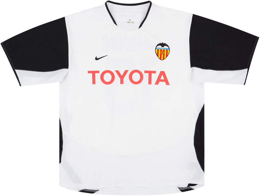 2003-04 Valencia Home Shirt Carboni #15 (Excellent) XL