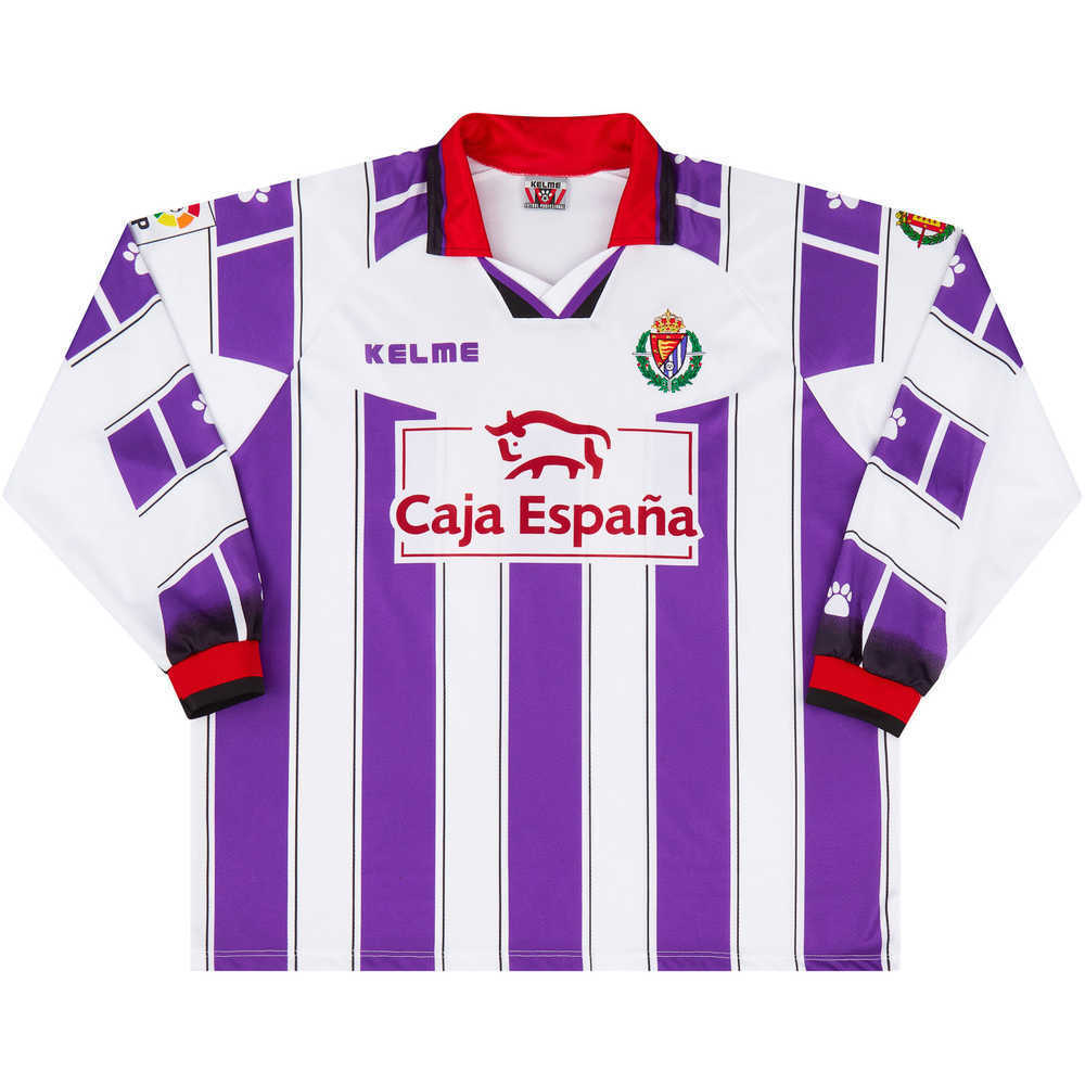1997-98 Real Valladolid Match Issue Home L/S Shirt #32