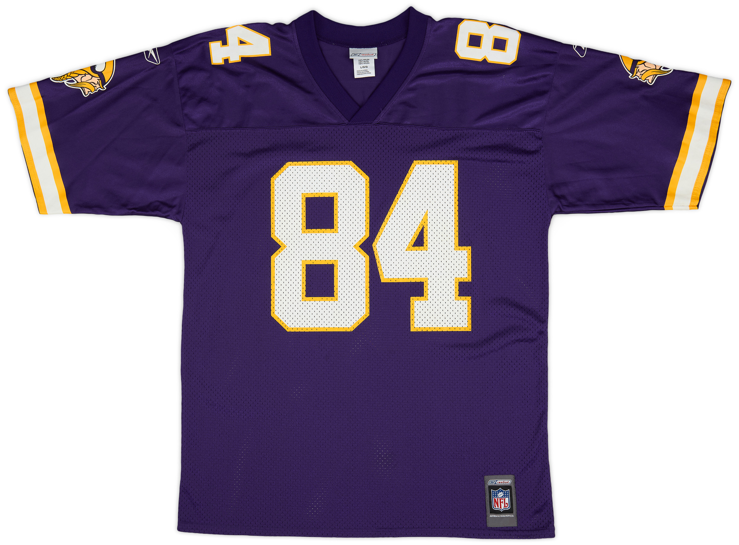 2001 Minnesota Vikings Moss #84 Reebok Home Jersey (Excellent) L