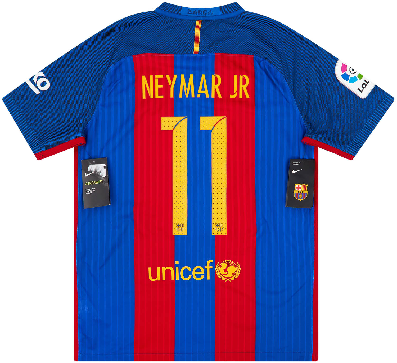 BARCELONA 2017 2018 NEYMAR JR HOME SHIRT FOOTBALL SOCCER JERSEY NIKE SIZE S