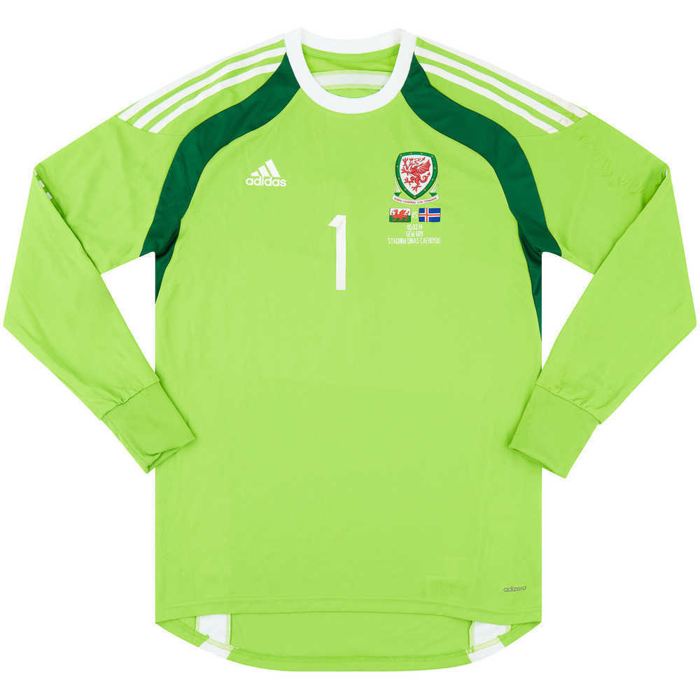 2014 Wales Match Worn GK Shirt Hennessey #1 (v Iceland)
