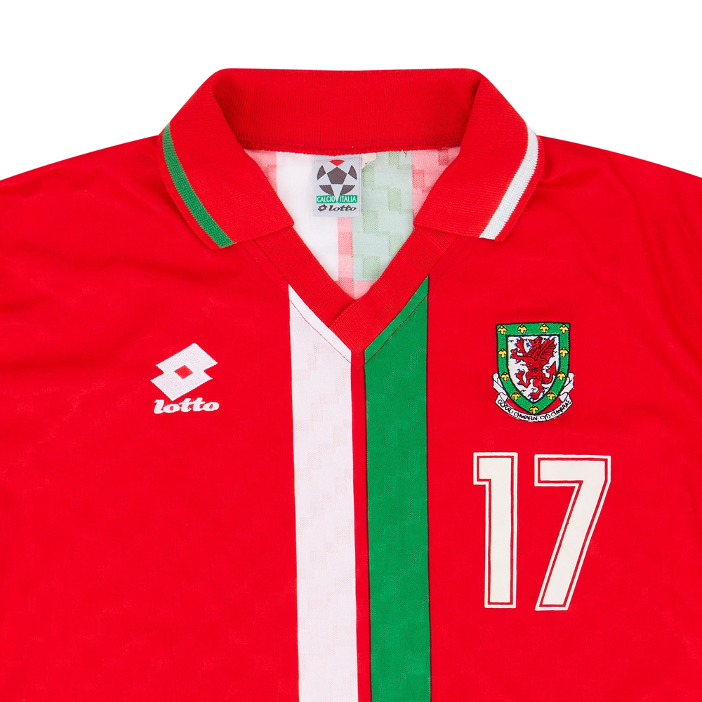 1996-98 Wales Match Issue Home Shirt #17 (Blackmore)-Match Worn Shirts Wales Certified Match Worn