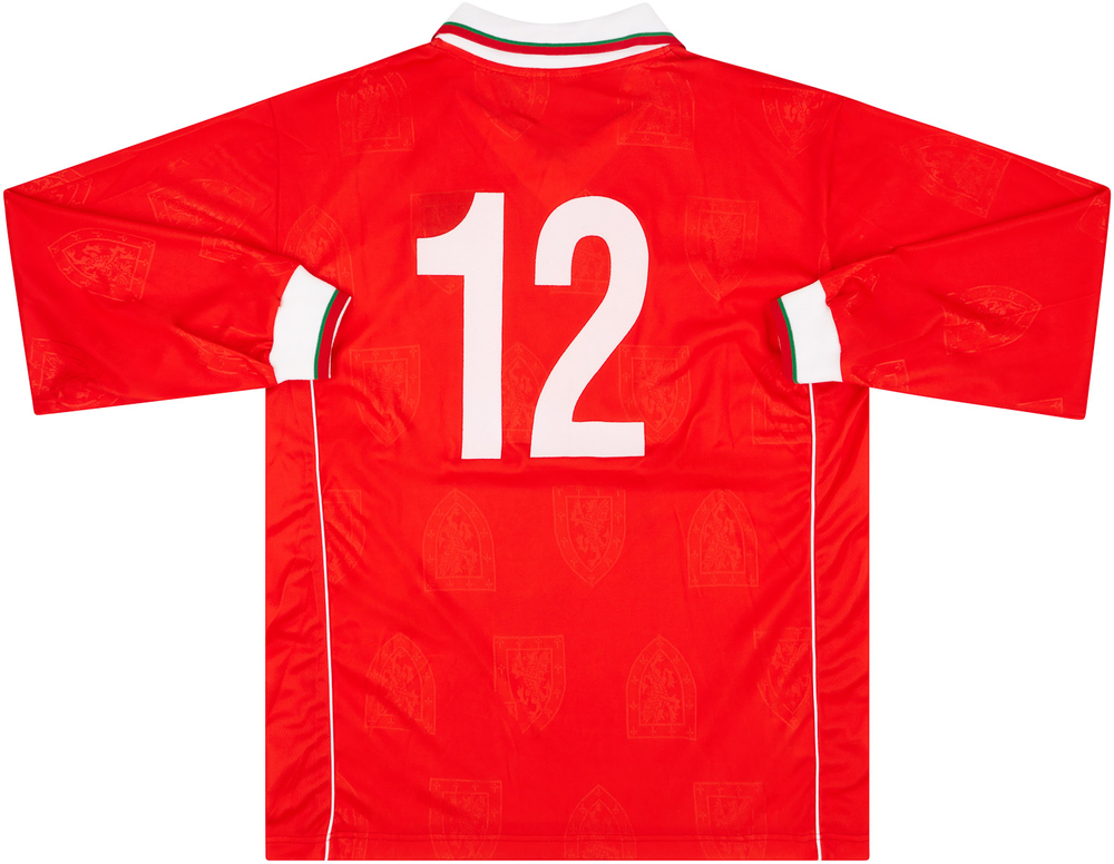 1998-00 Wales Match Issue Home L/S Shirt #12 (Symons)-Match Worn Shirts Wales Certified Match Worn
