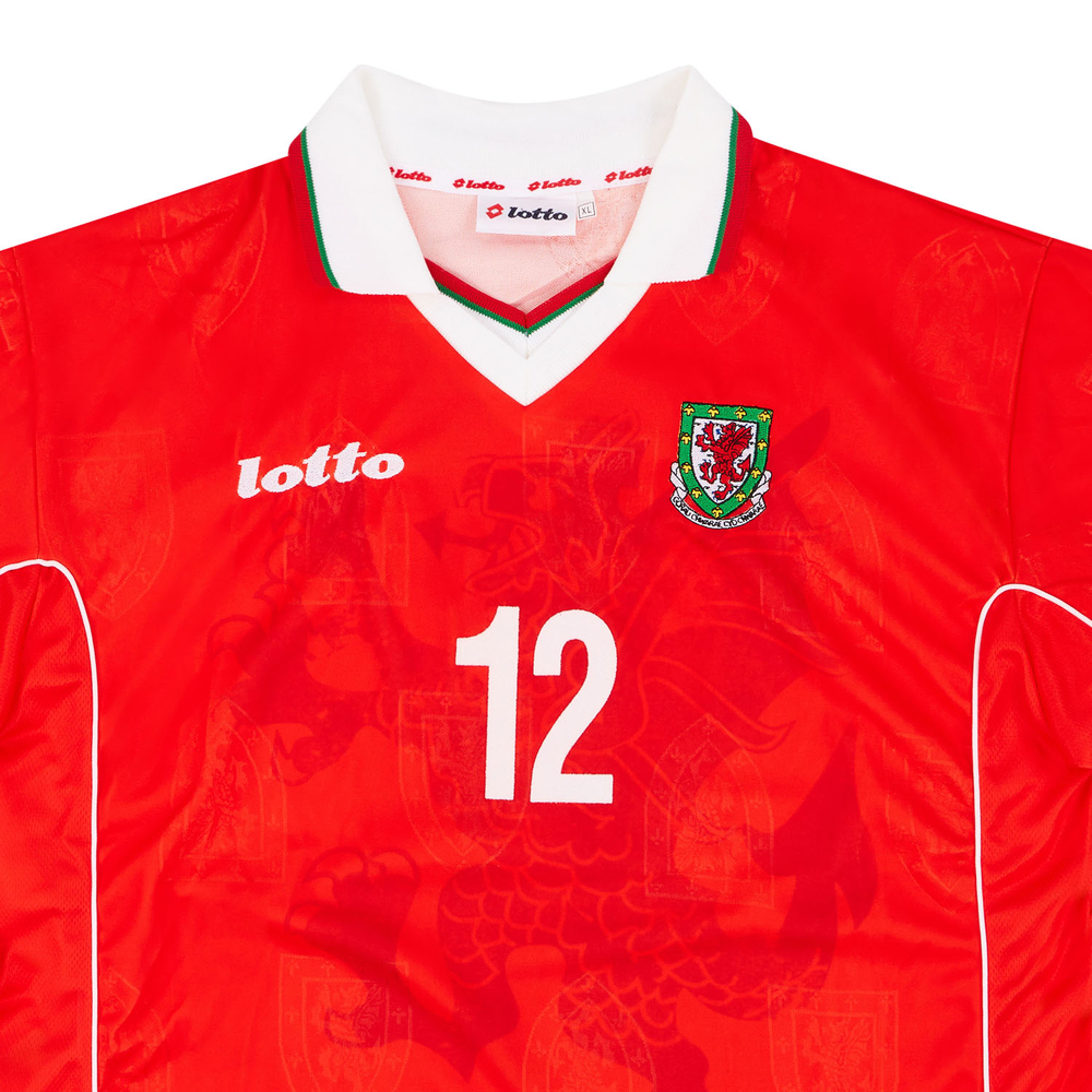 1998-00 Wales Match Issue Home L/S Shirt #12 (Symons)-Match Worn Shirts Wales Certified Match Worn