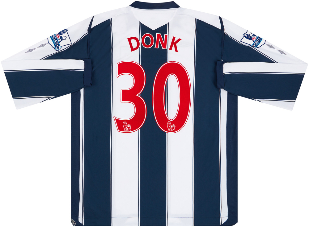 2008-09 West Brom Match Issue Home L/S Shirt Donk #30-West Brom Match Worn Shirts Certified Match Worn