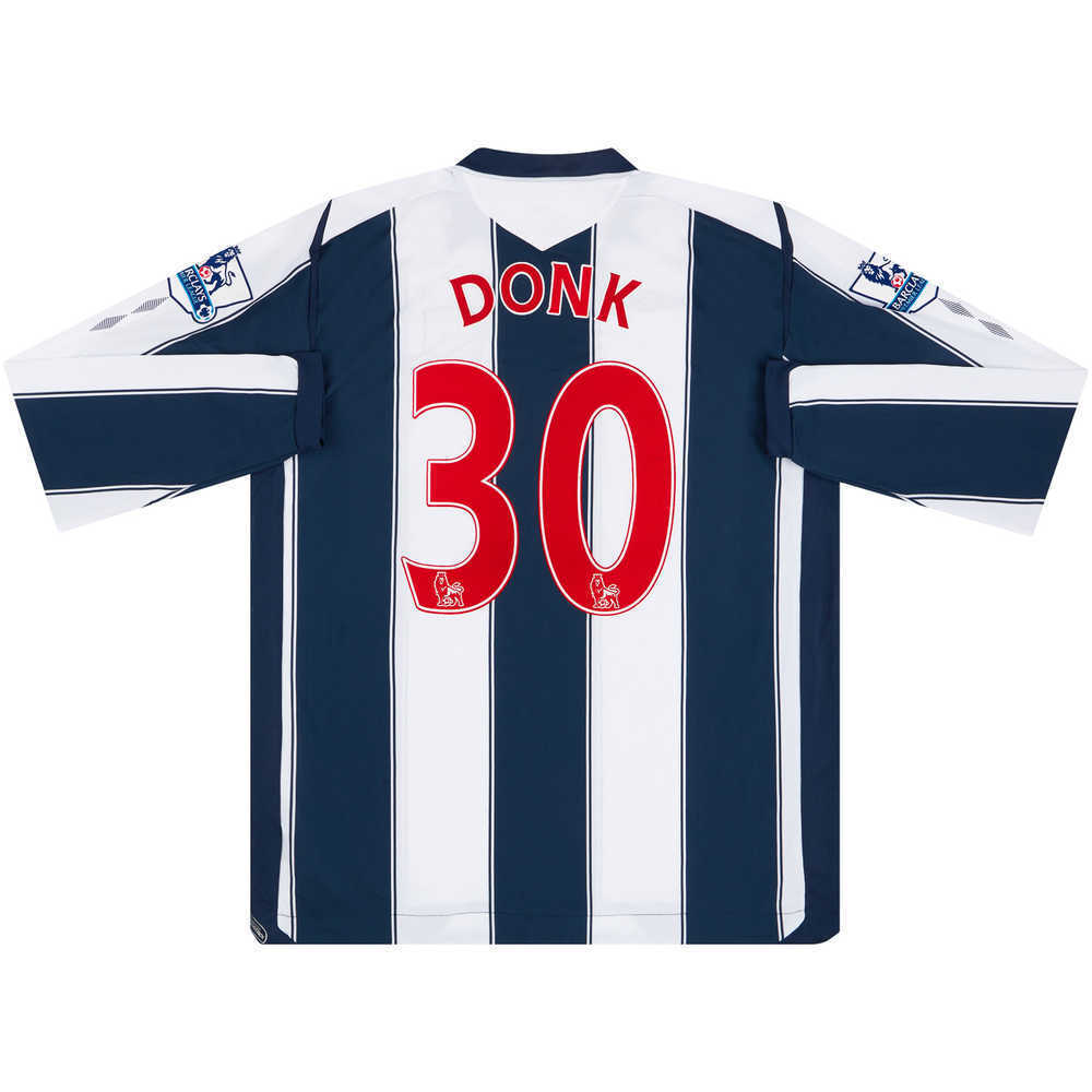 2008-09 West Brom Match Issue Home L/S Shirt Donk #30