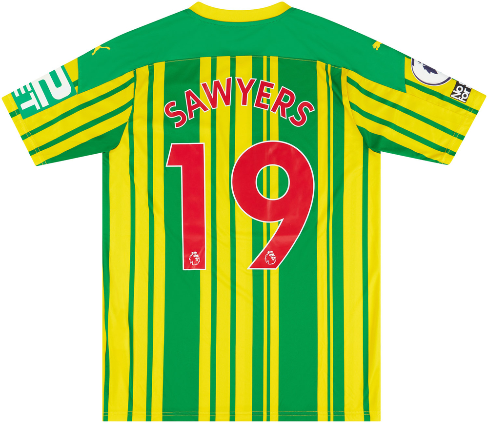 2020-21 West Brom Match Issue Away Shirt Sawyers #19-Match Worn Shirts West Brom UK Clubs Certified Match Worn New Products