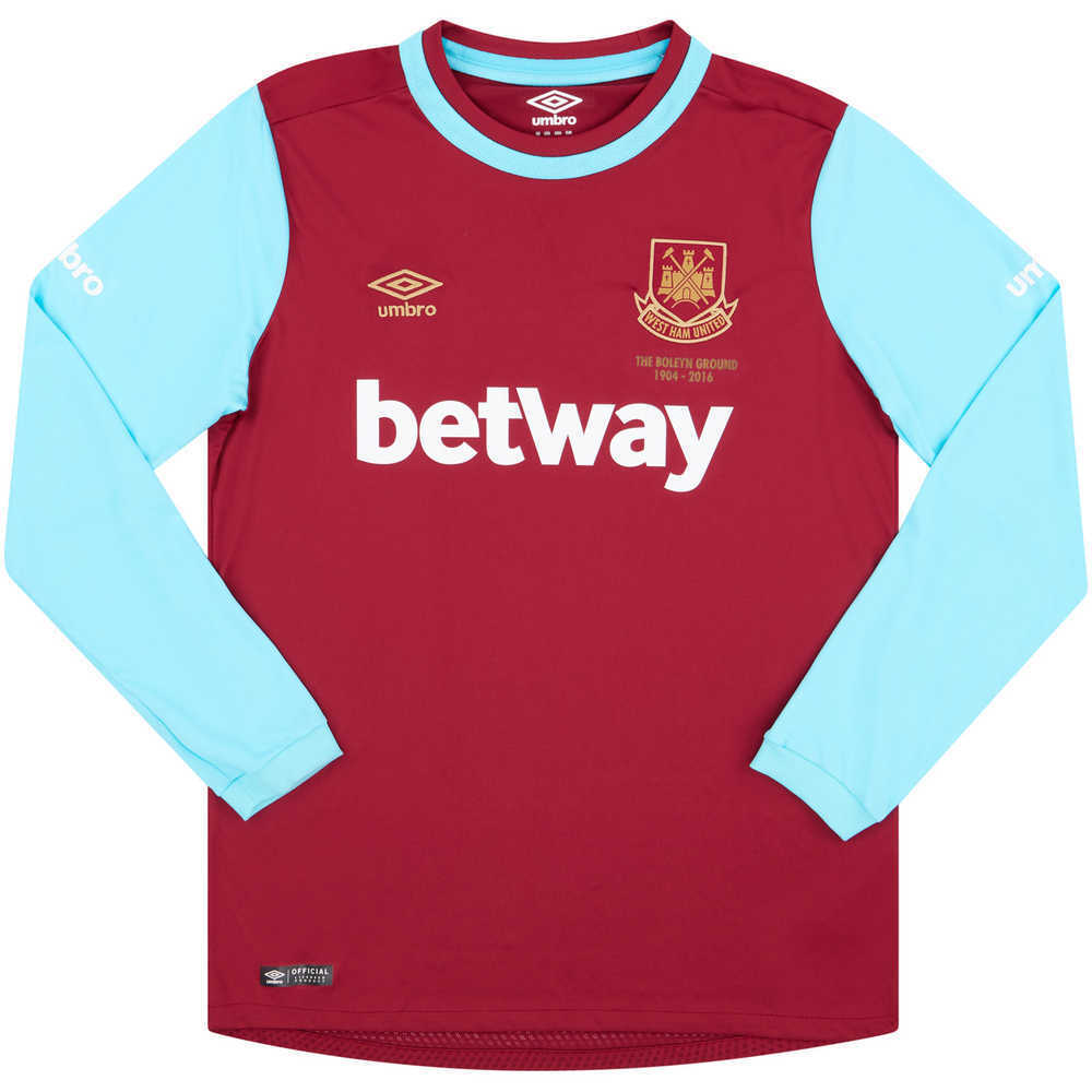 2015-16 West Ham 'Boleyn' Home L/S Shirt (Excellent) M