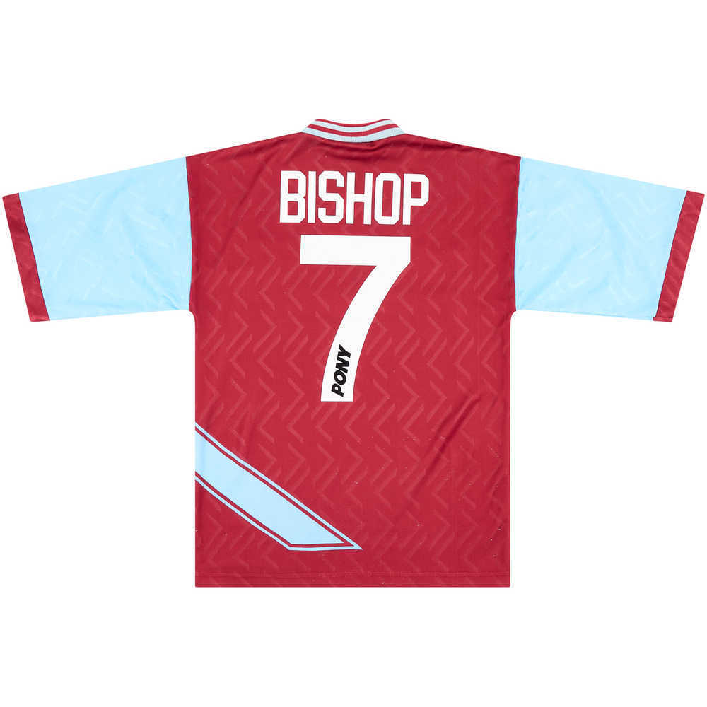 1993-95 West Ham Home Shirt Bishop #7 (Very Good) S