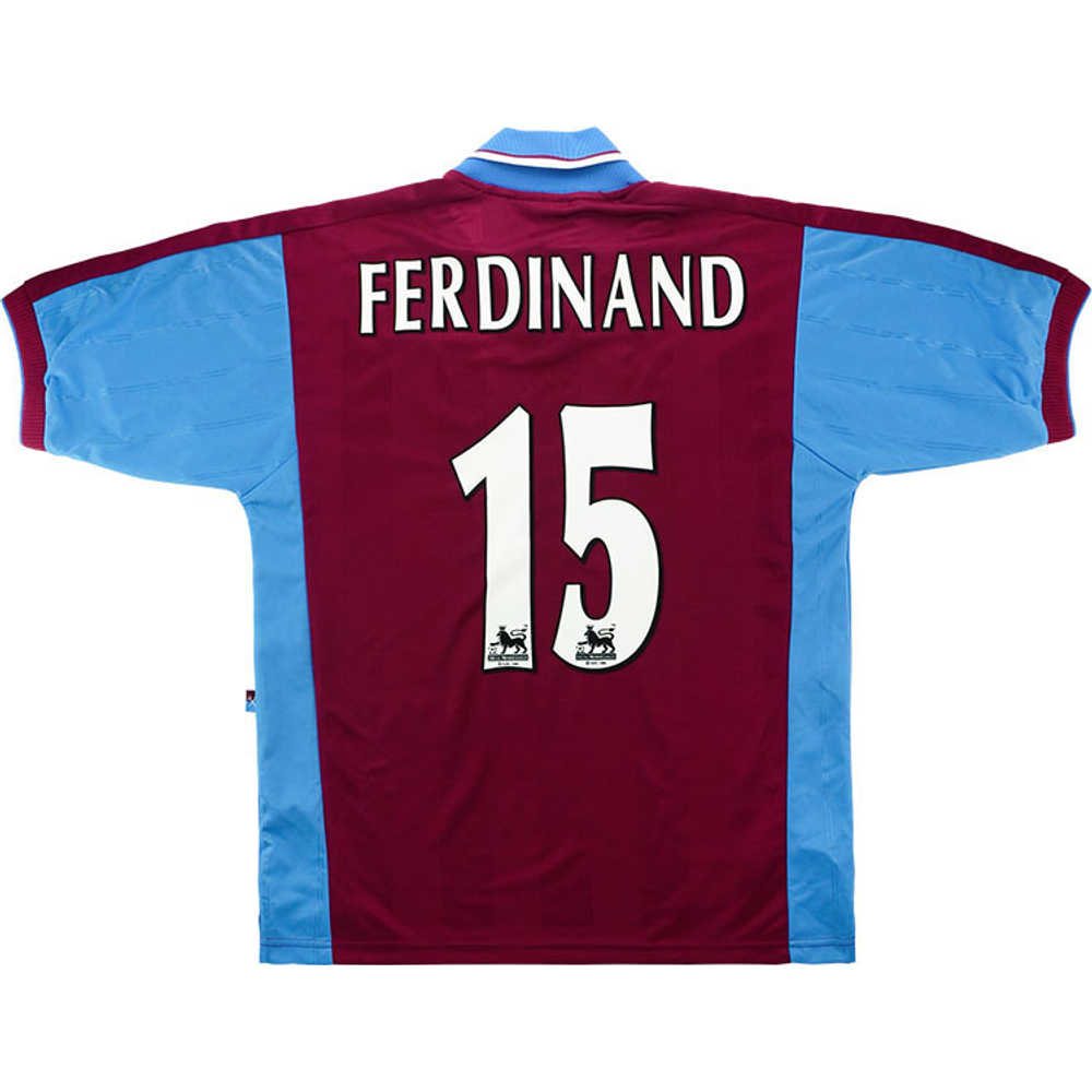 1997-98 West Ham Home Shirt Ferdinand #15 (Very Good) XL