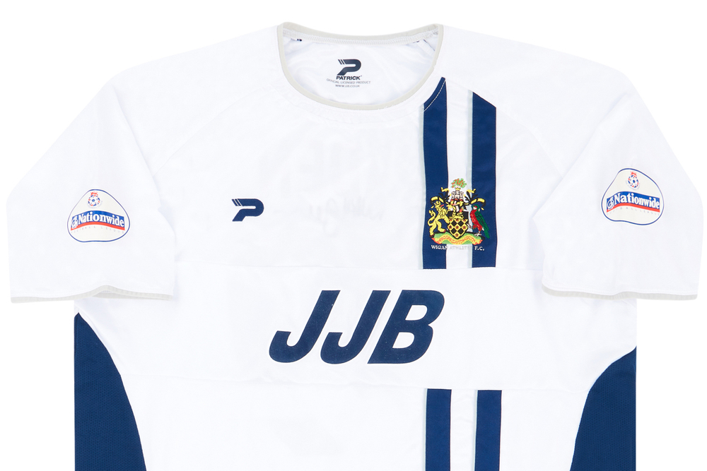 2002-04 Wigan Match Issue Signed Away Shirt Eaden #19