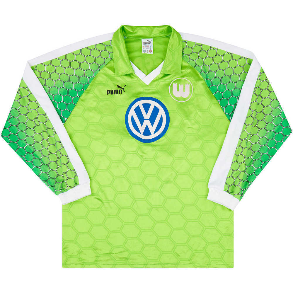 1997-98 Wolfsburg Match Issue Home L/S Shirt #14